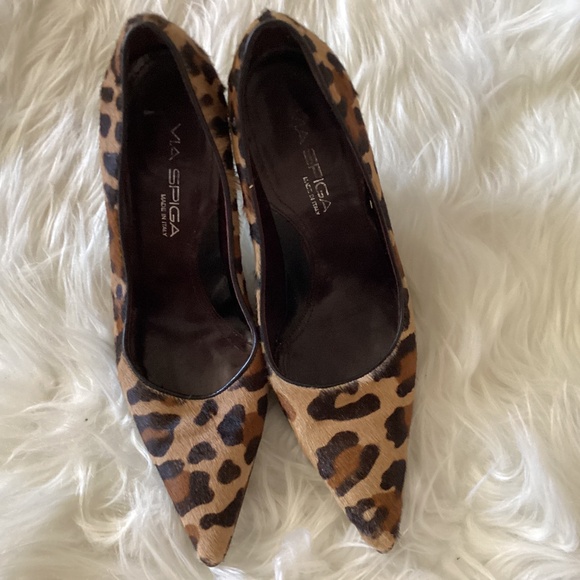 Via Spiga Shoes - Via Spiga Leopard Women Heels, Size 8M, Color Multi Colored